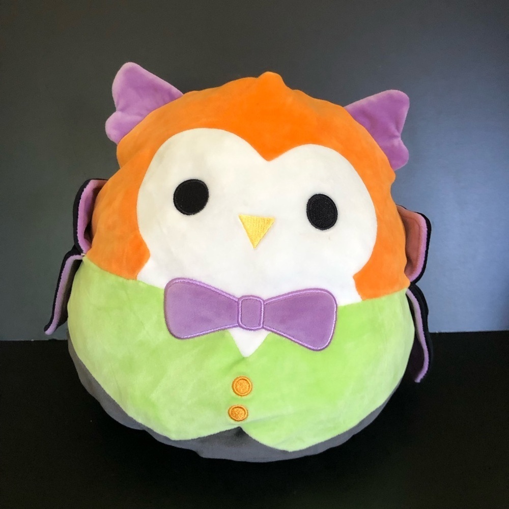 Squishmallows Flip-a-Mallow Halloween 12” Ellette Owl Vampire & Johan Pumpkin